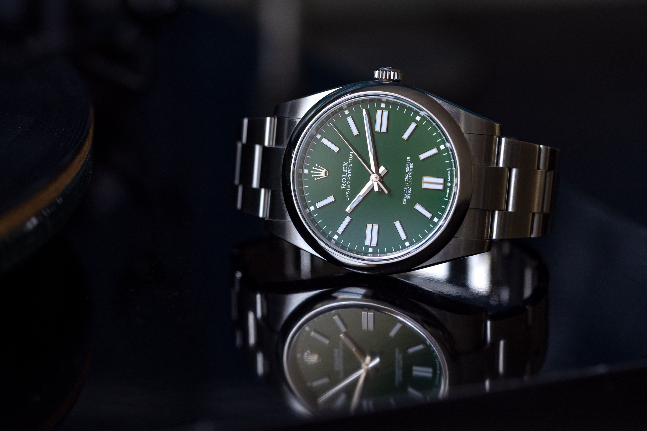 A green dial Rolex