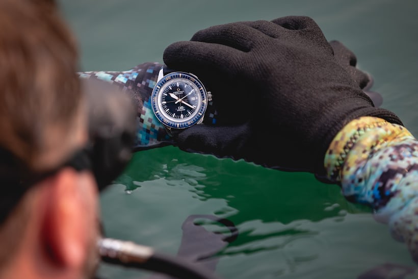 a certina dive watch in the water