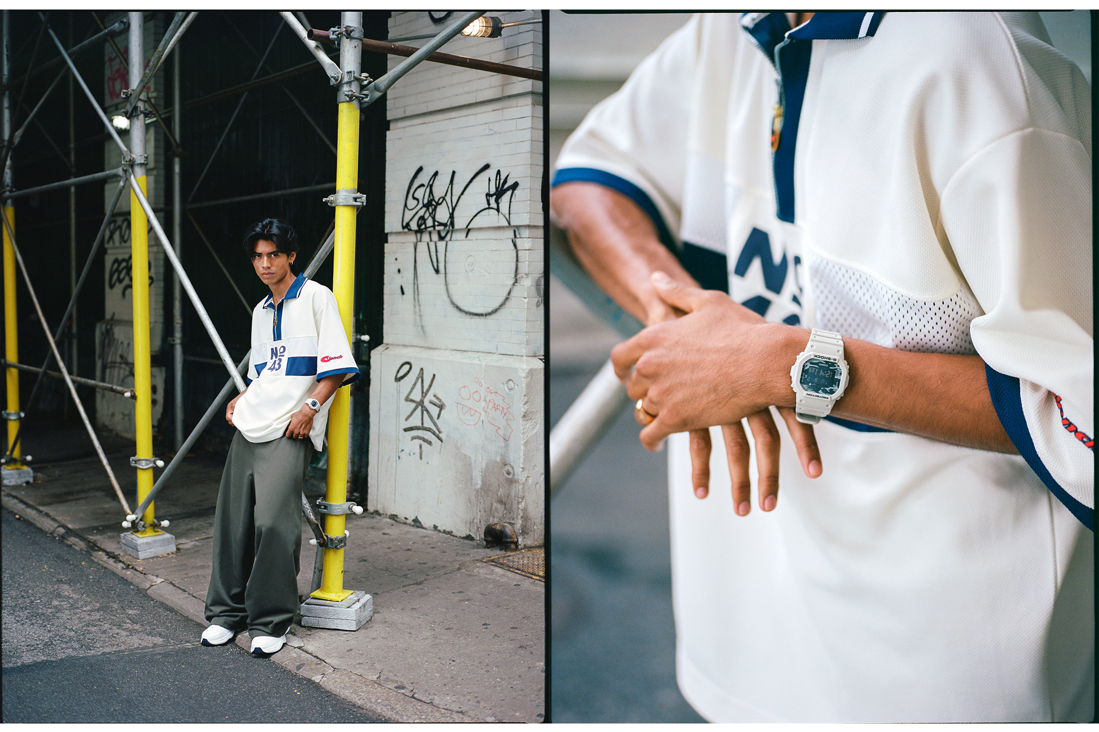 Man posing on the street.
