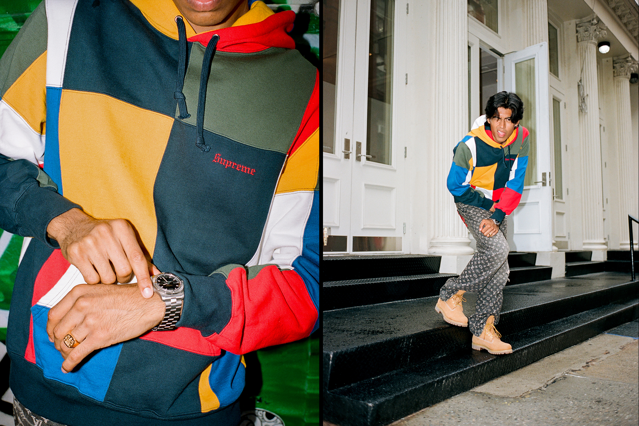 Model winking at camera