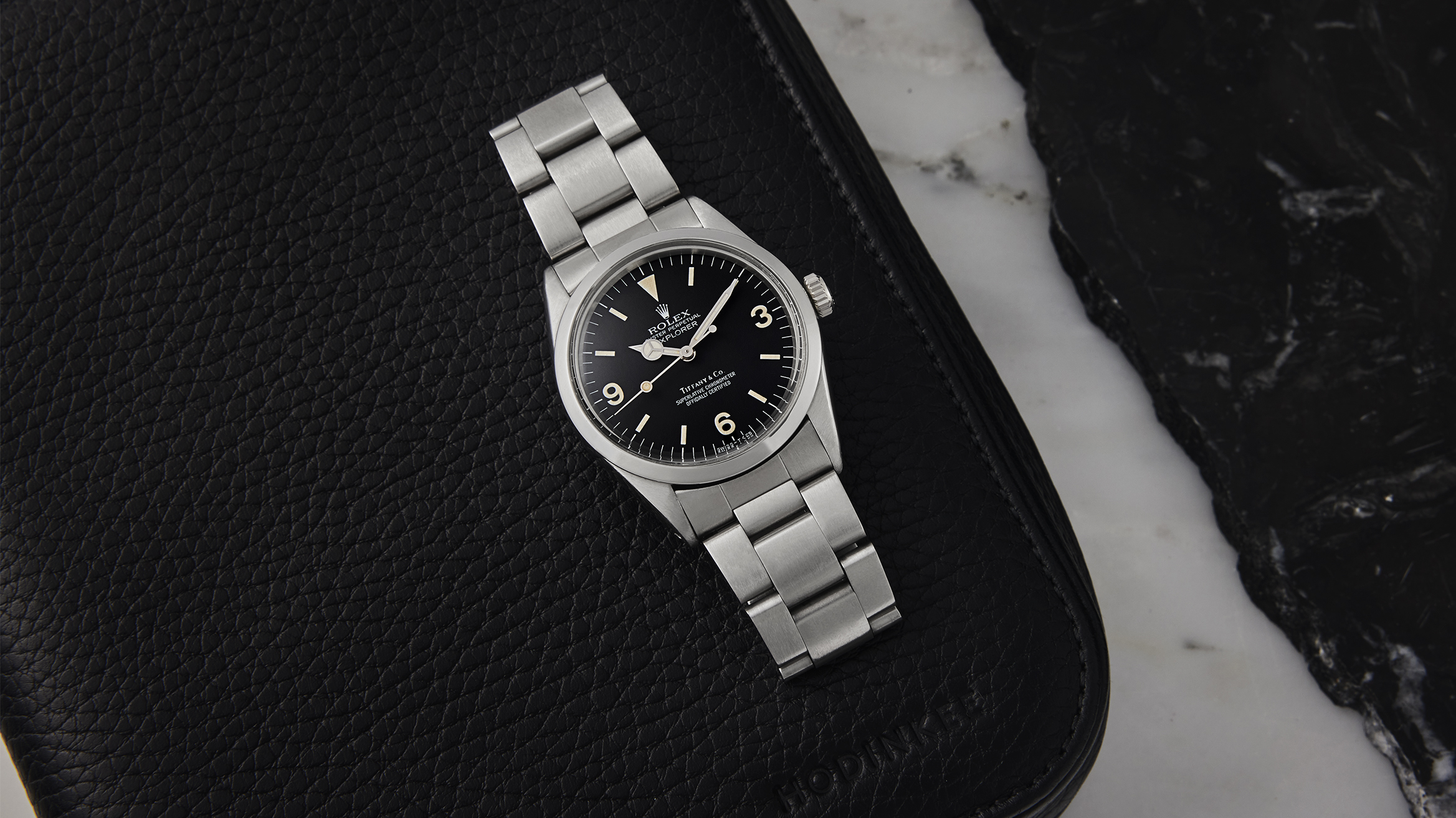 A Tiffany-stamped Rolex Explorer