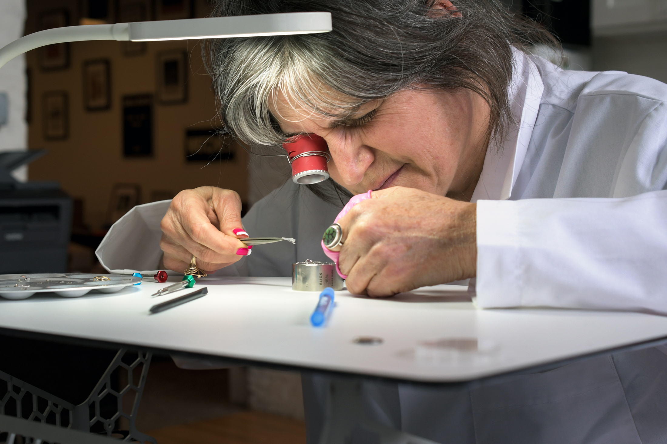 woman looks at watch