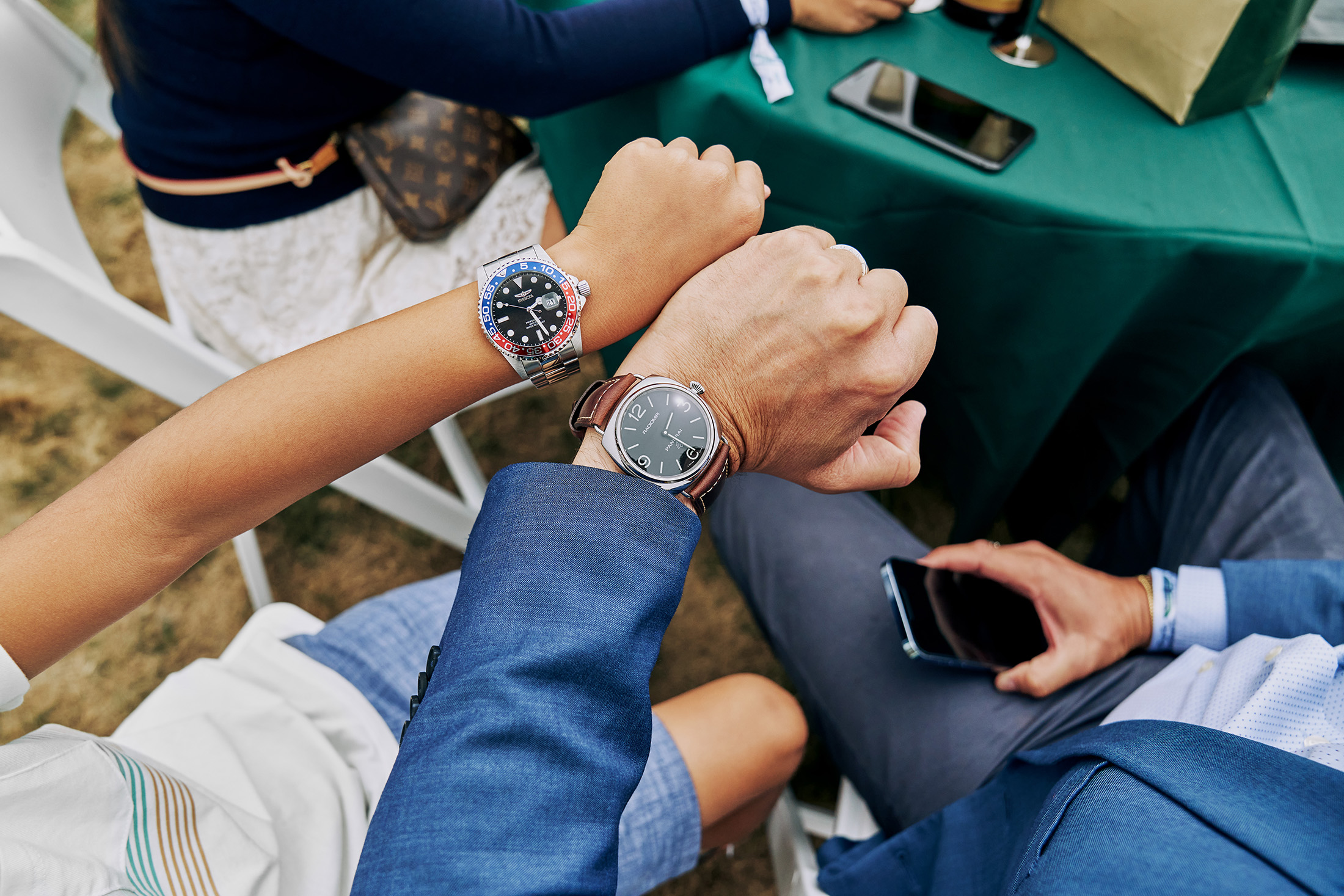 watches on a wrists. 