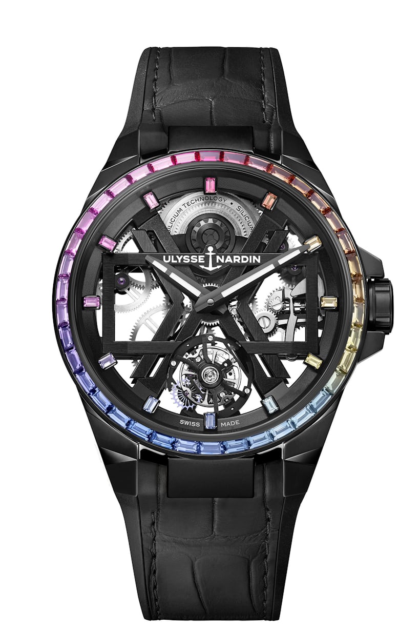 large black rainbow watch
