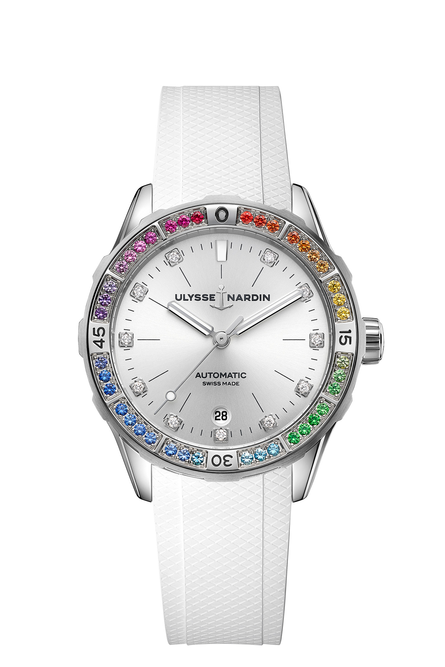 white rainbow watch