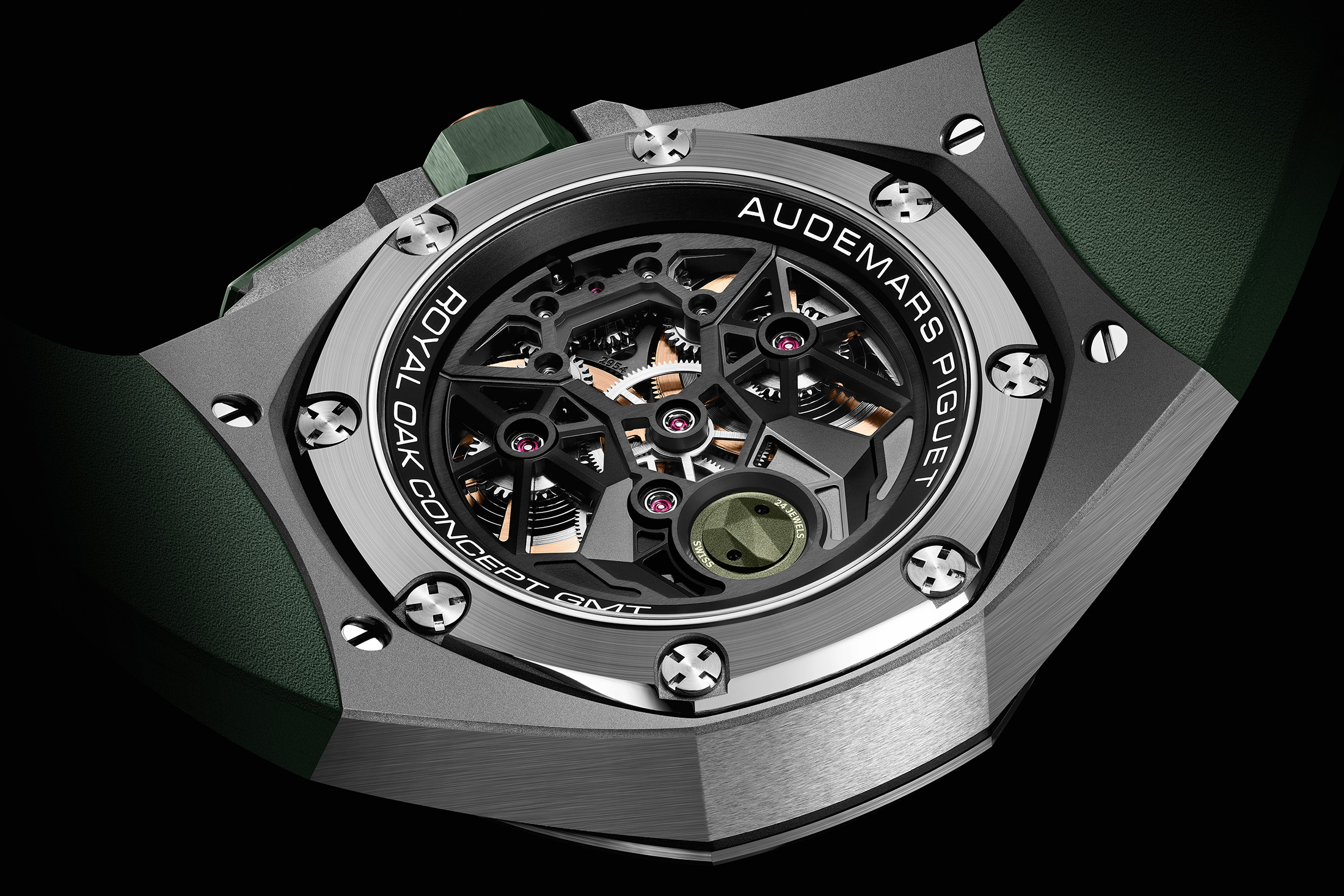 A green Royal Oak Concept Flying Tourbillon GMT