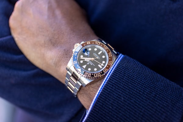 Rolex Rootbeer pictured on males wrist. 