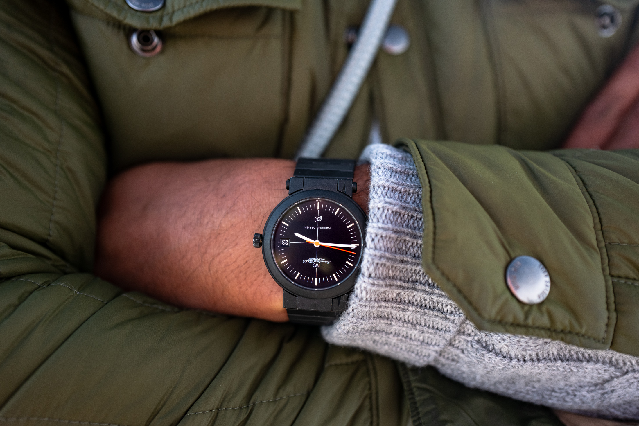 a Porsche design compass watch