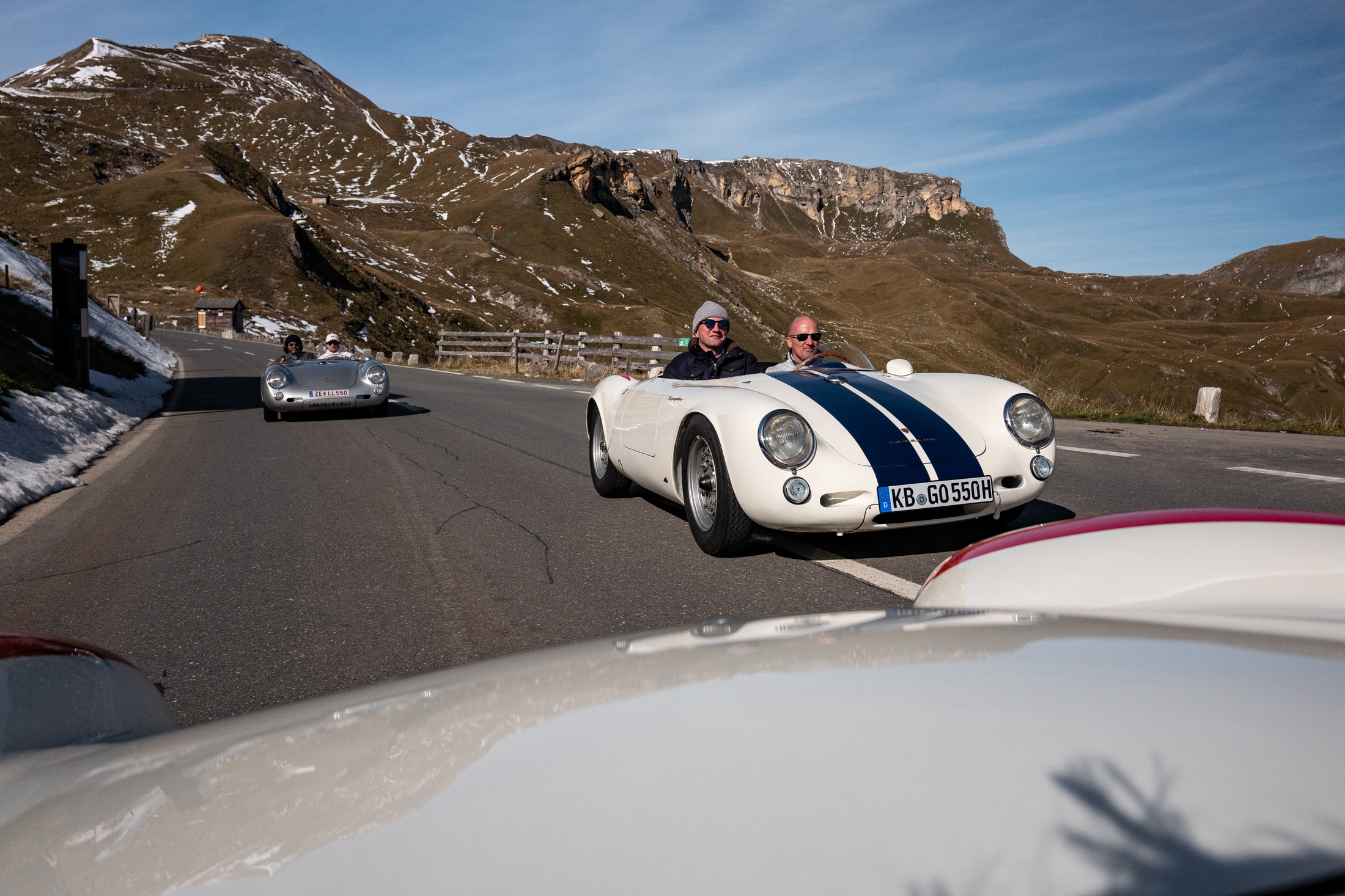 porsche 550s on a road. 
