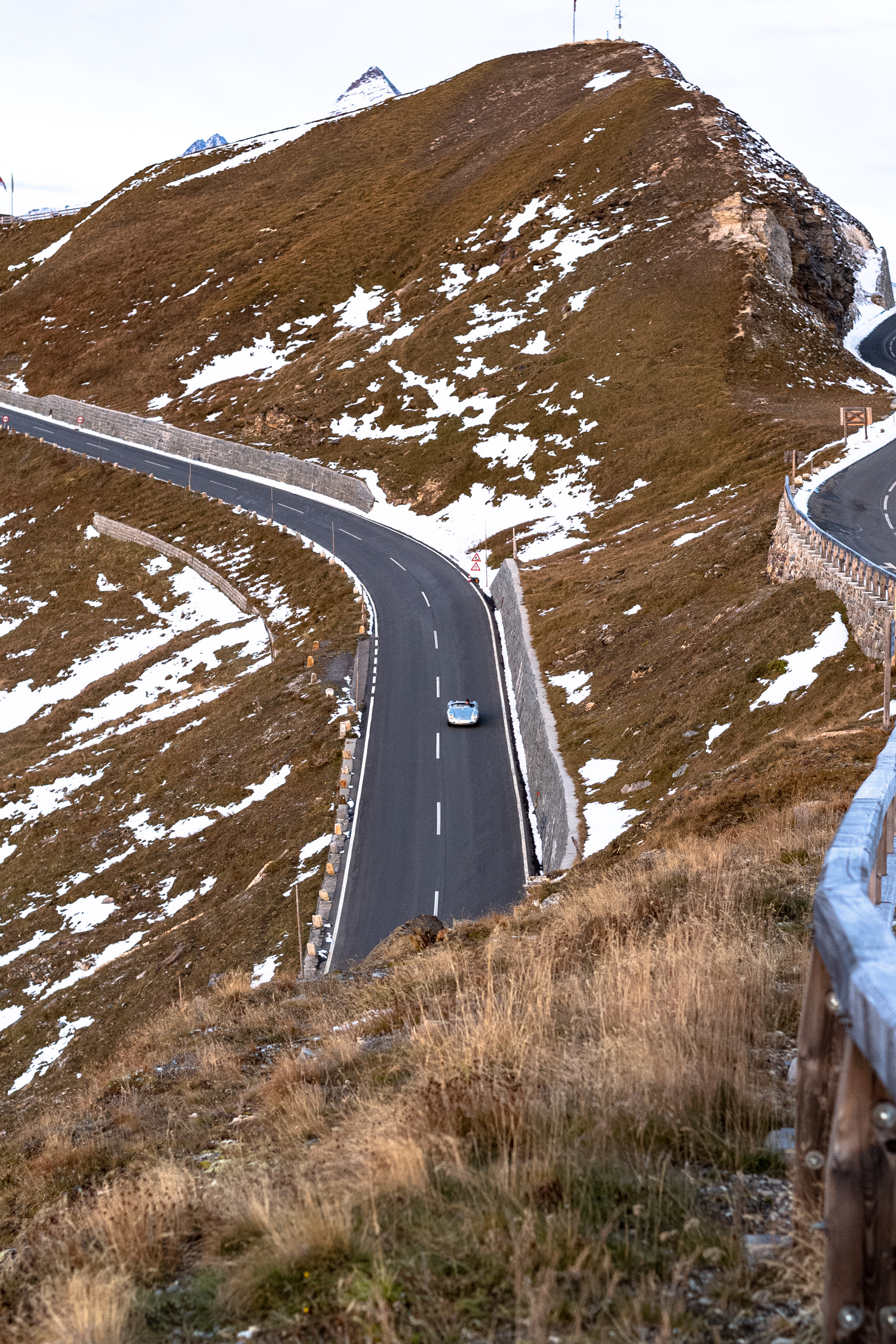 a porsche 550 on the road