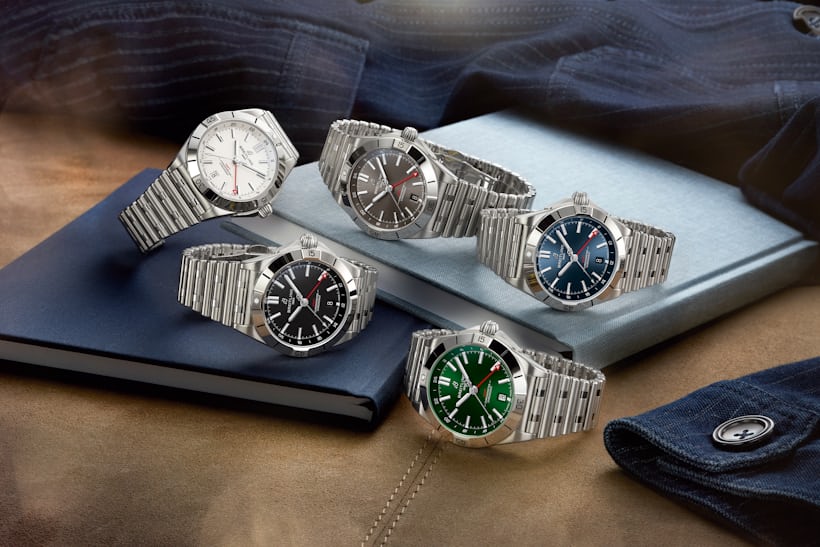 All the dials of the new Breitling Chronomat Automatic GMT 40, photo courtesy of Breitling.