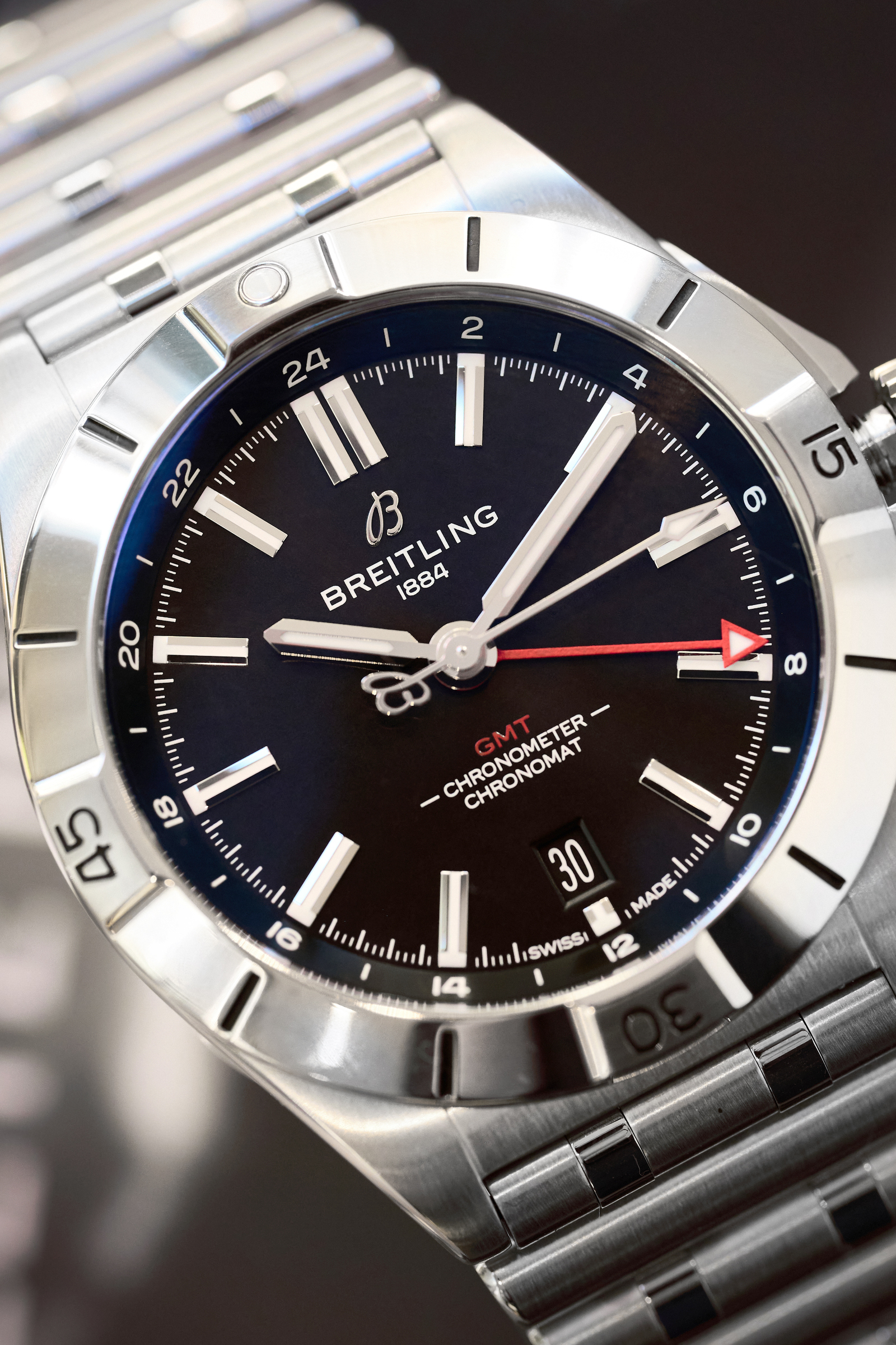 The black dial Breitling Chronomat Automatic GMT.