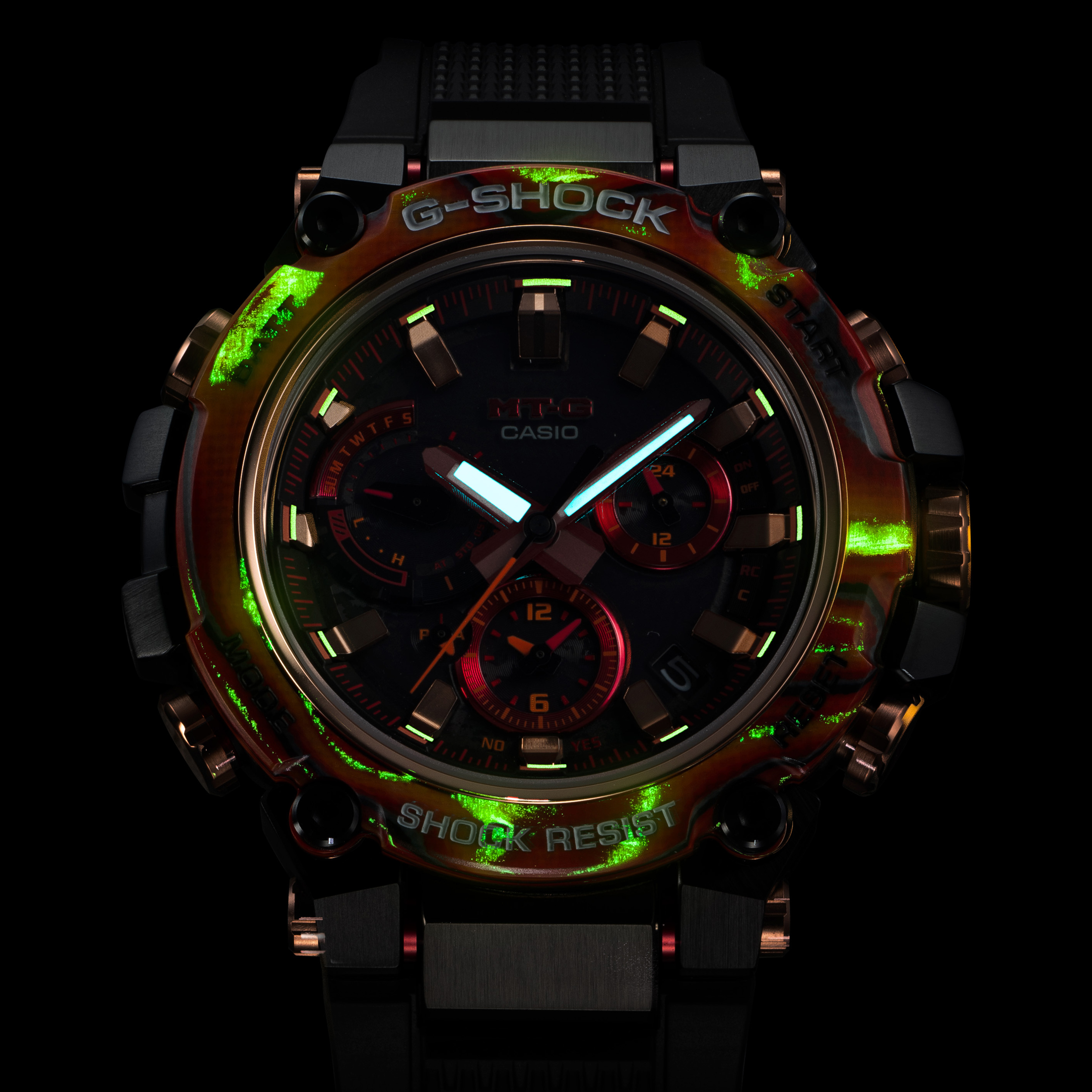 The lume on the G-SHOCK B3000FR-1A.