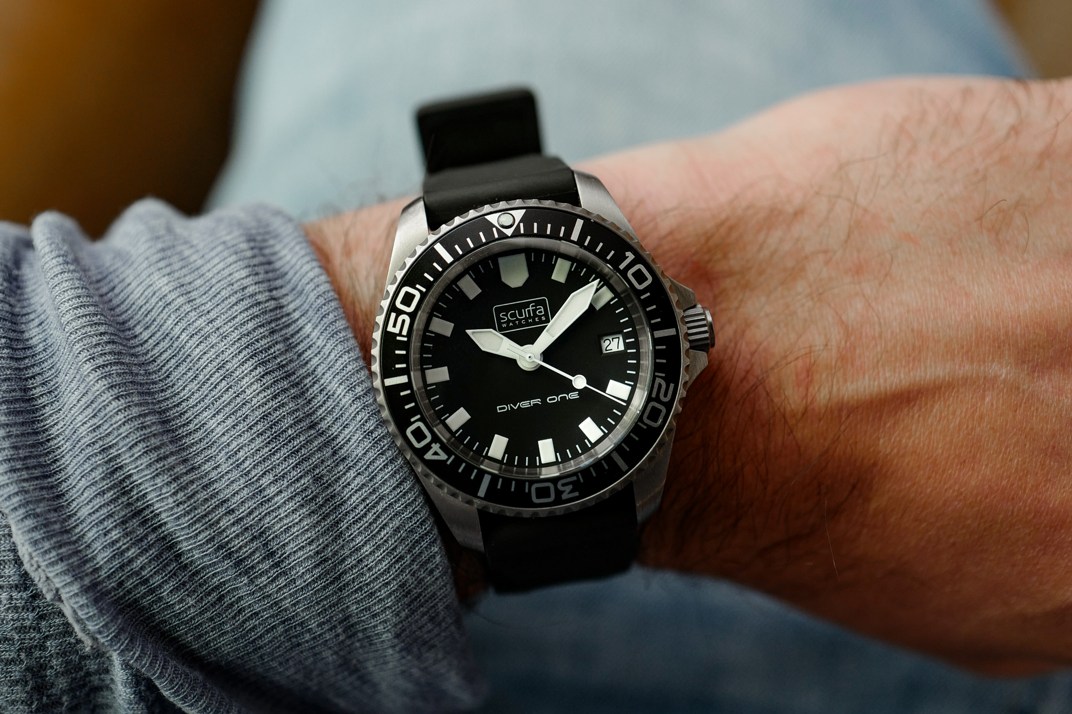 a scrufa diver one titanium MS.2.2 on wrist. 