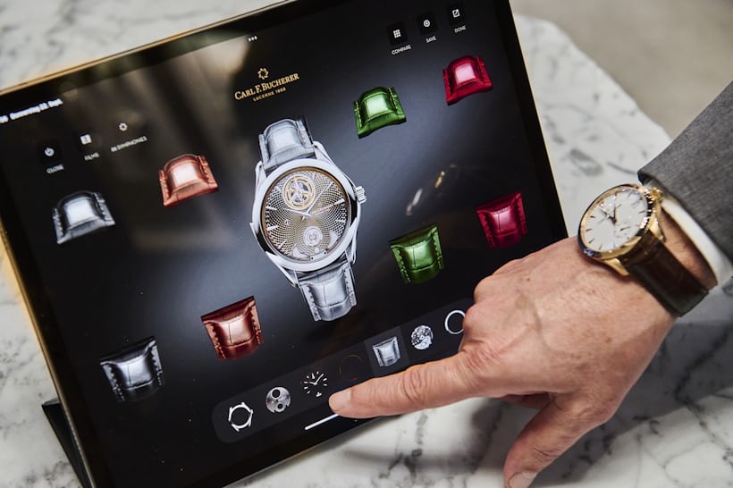 An iPad app showing watch individualization.
