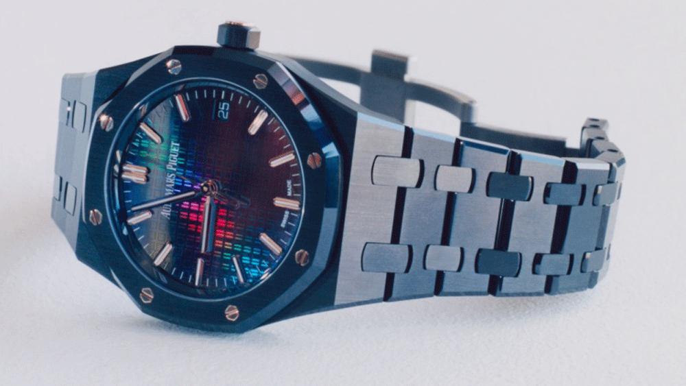 AP Carolina Bucci 34mm Black Ceramic Rainbow Dial