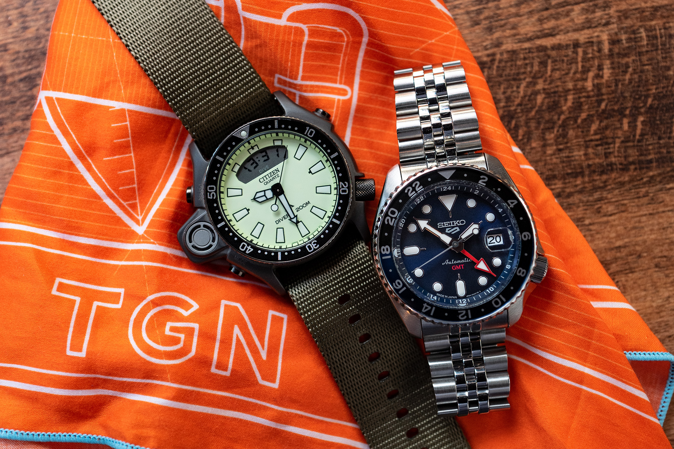 the citizen and the seiko gmt