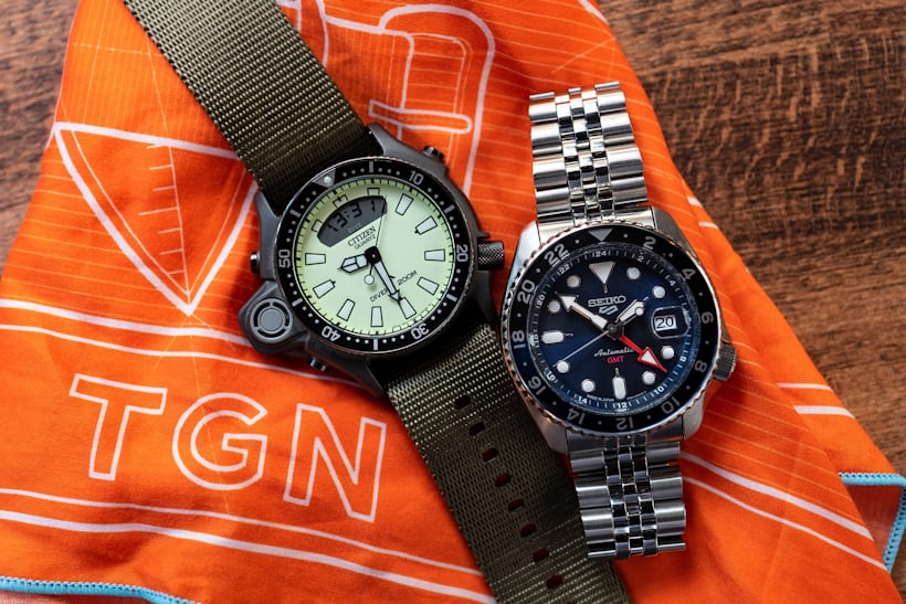 the citizen and the seiko gmt