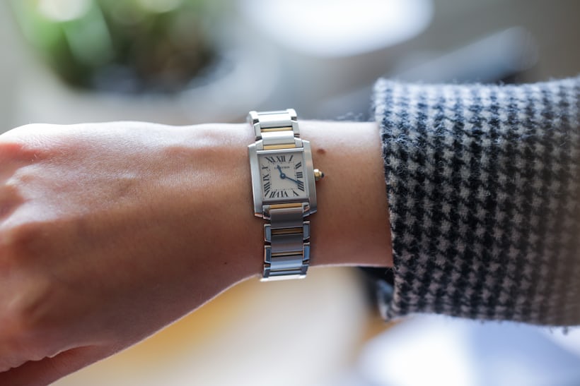 Close up wrist of a woman wearing a watch