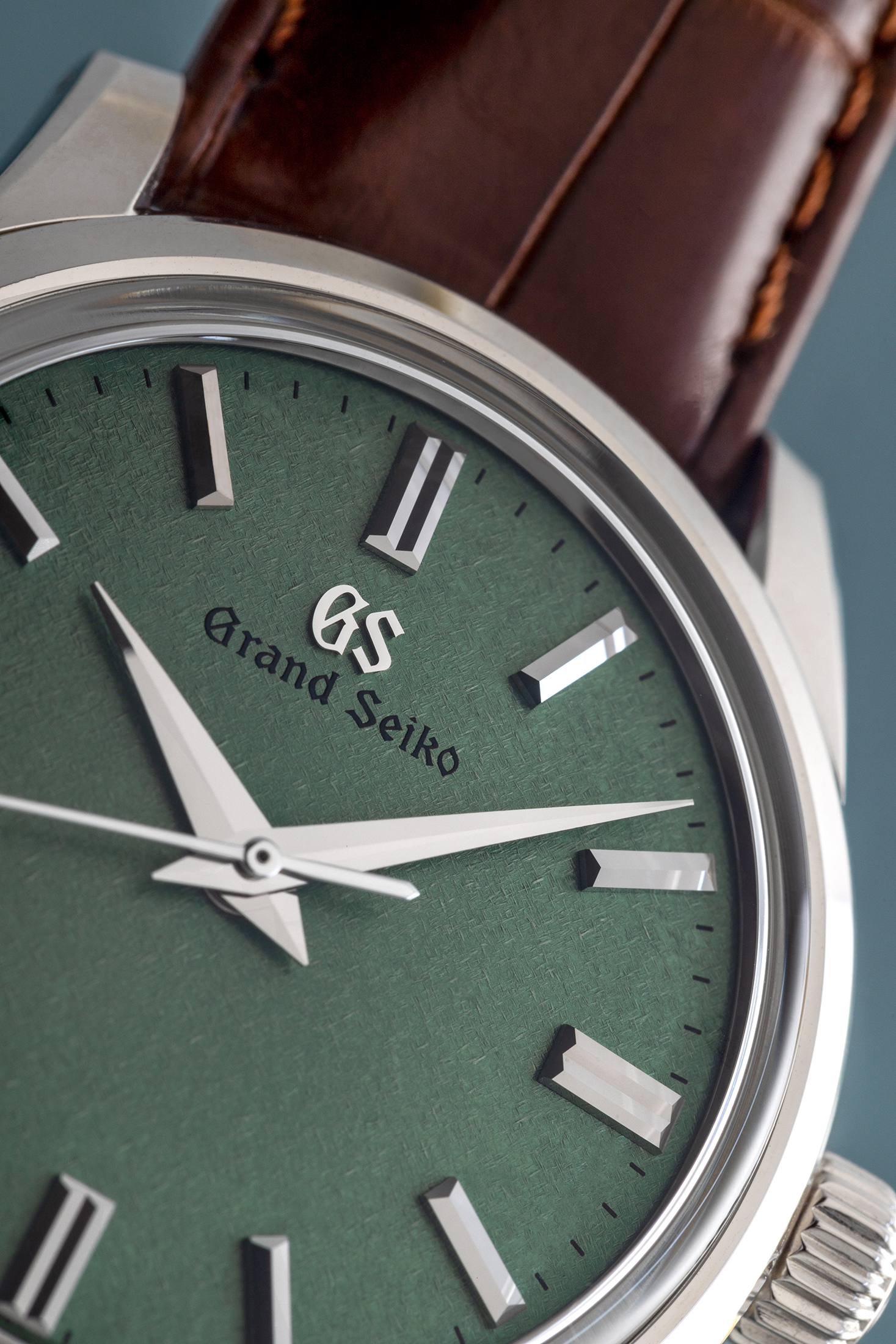 Close up of a watch dial.