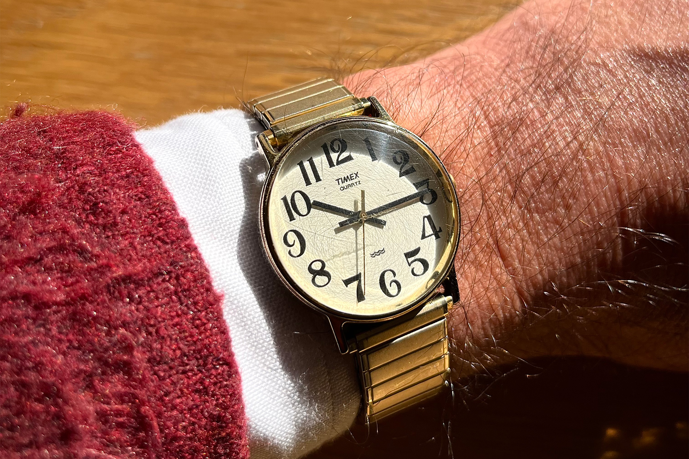 timex watch on a wrist