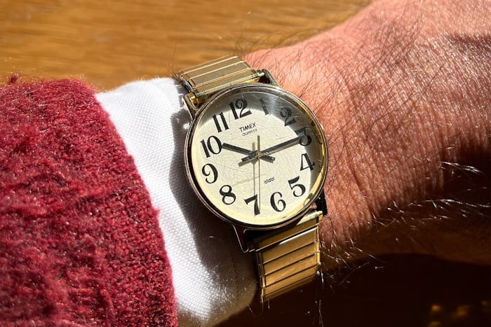 timex watch on a wrist