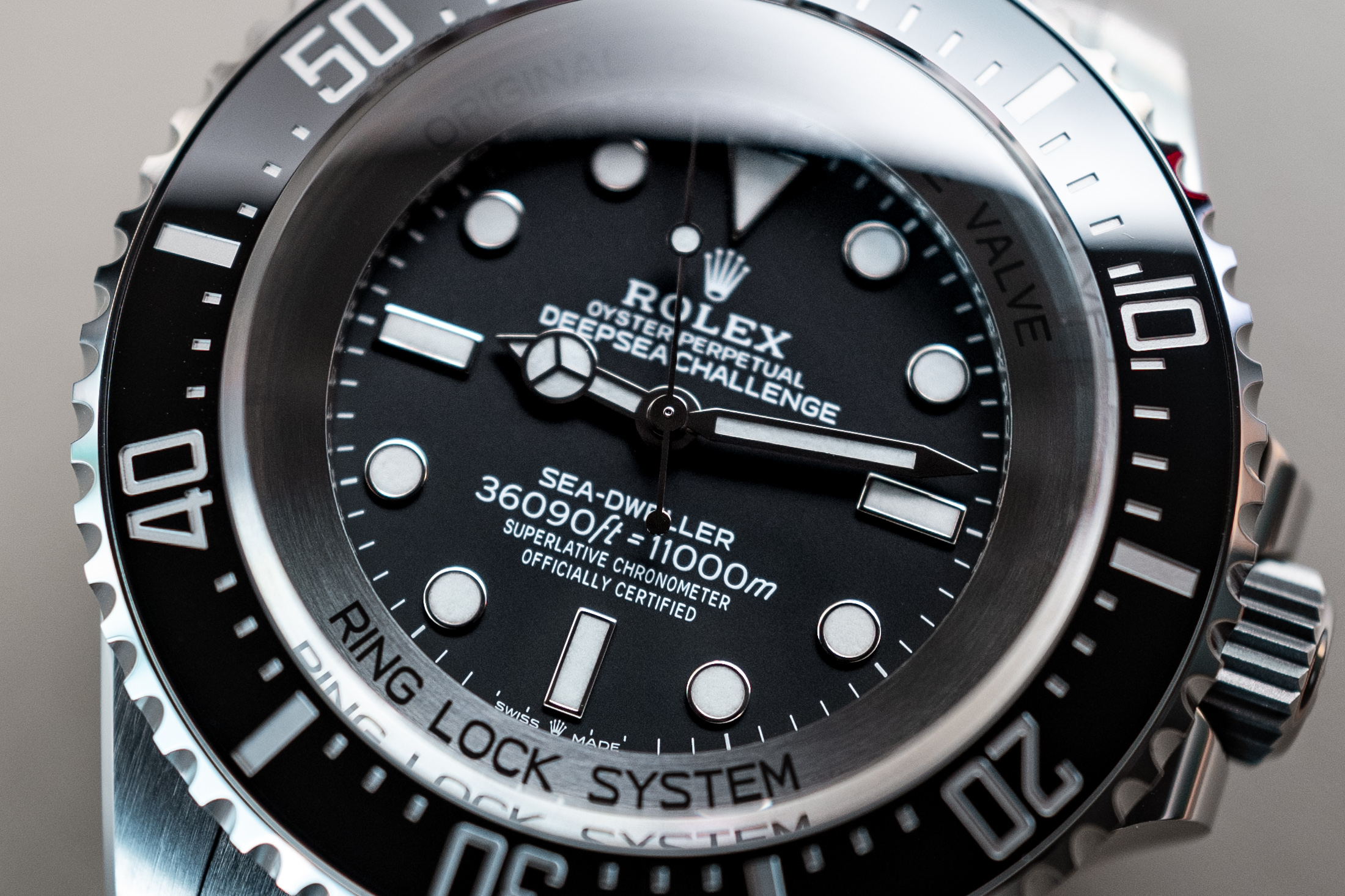 the dial of a deepsea challenge