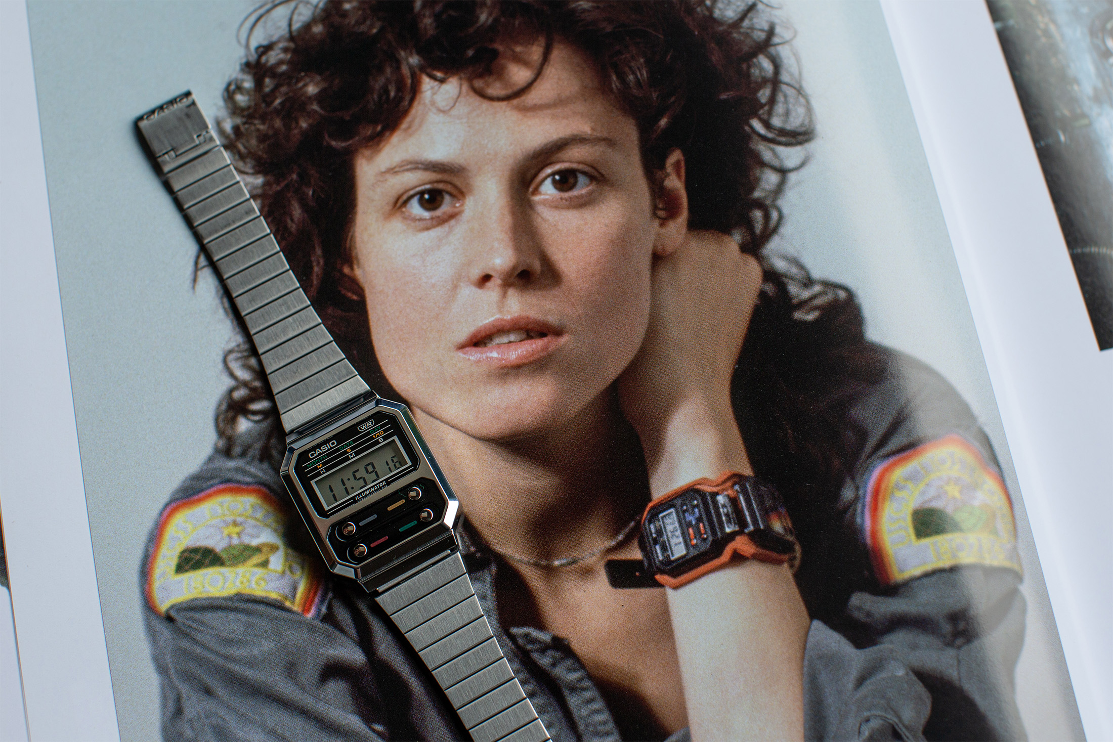 casio and a photo from the movie alien 
