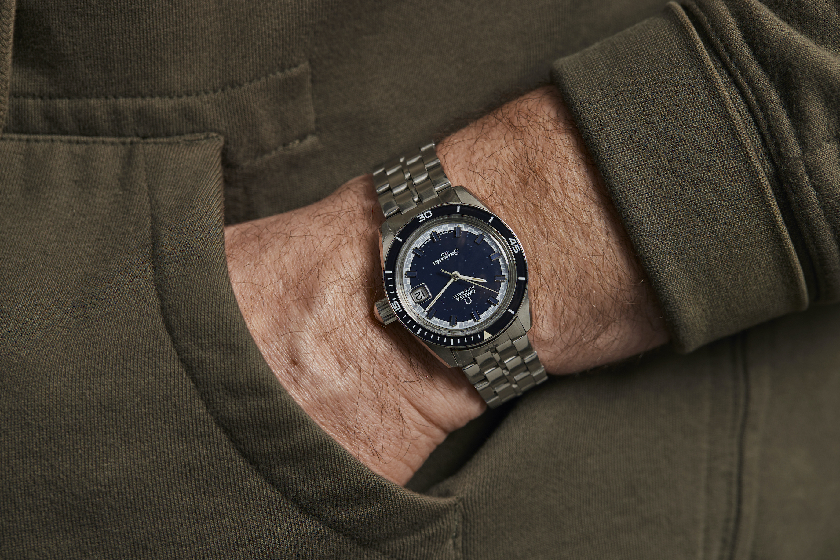A vintage Omega Seamaster 60 on the wrist