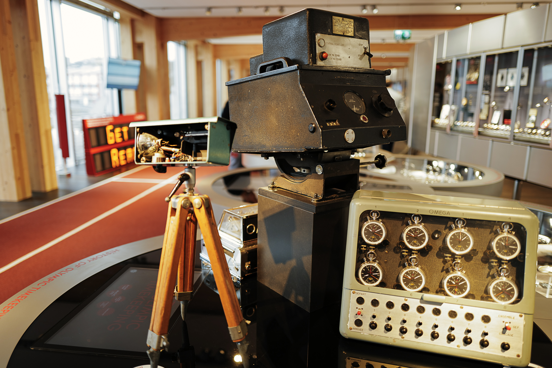 Omega olympic timing devices and photo finish