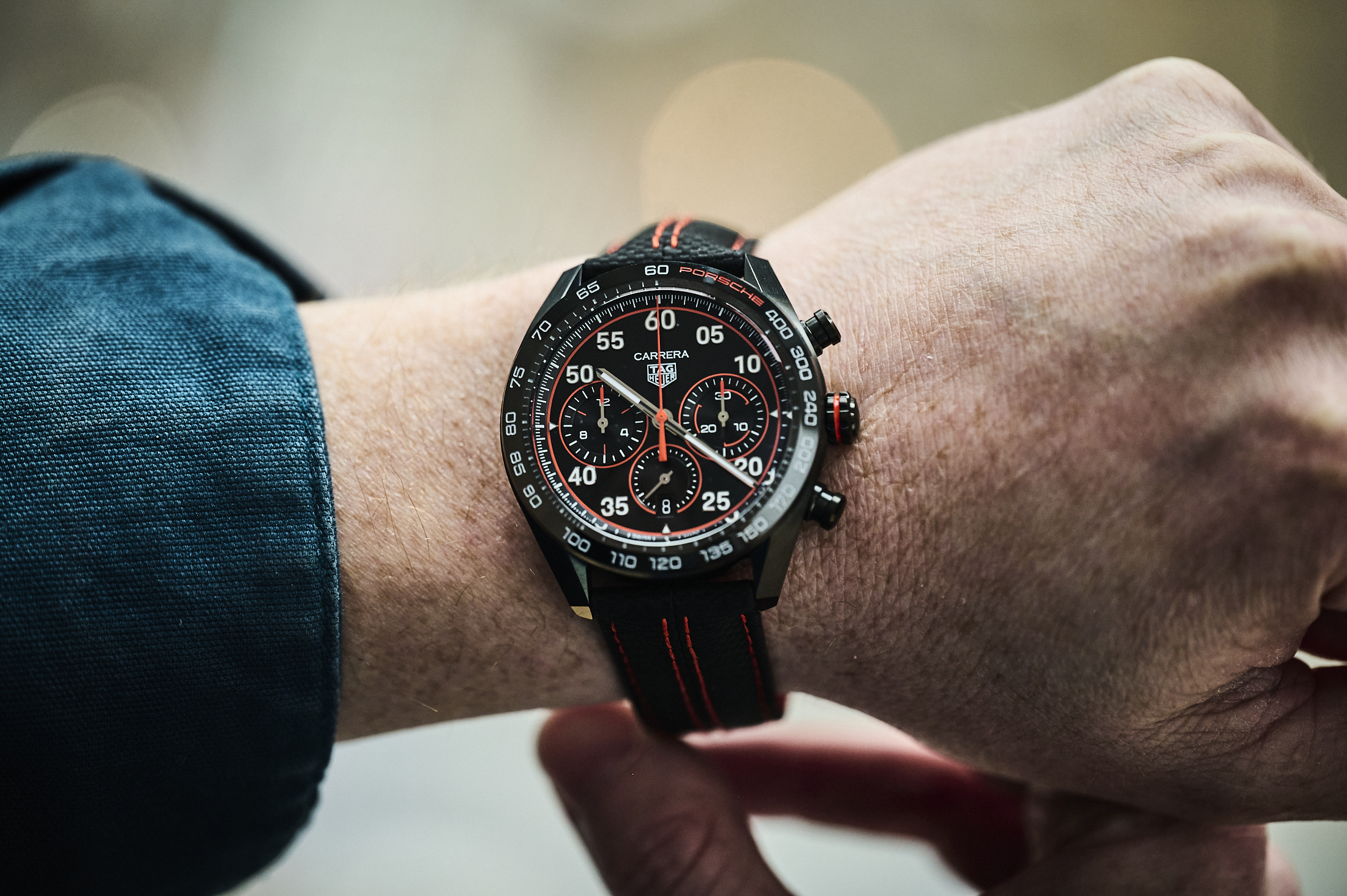 Wrist shot of the TAG Heuer Carrera