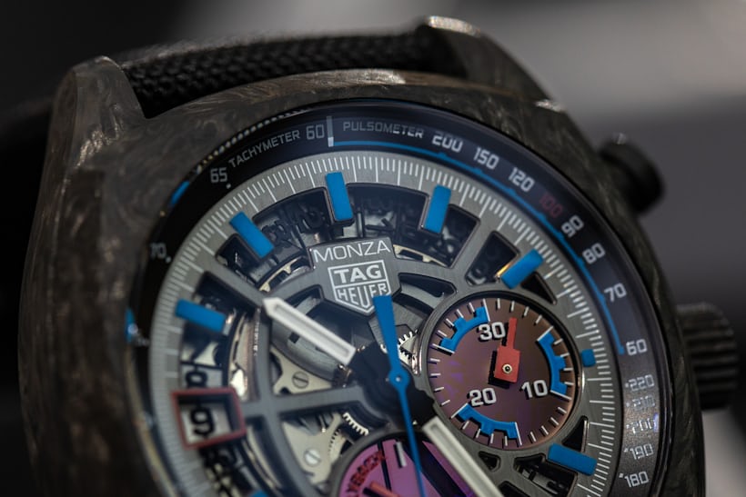 The TAG Heuer Monza skeletonized dial
