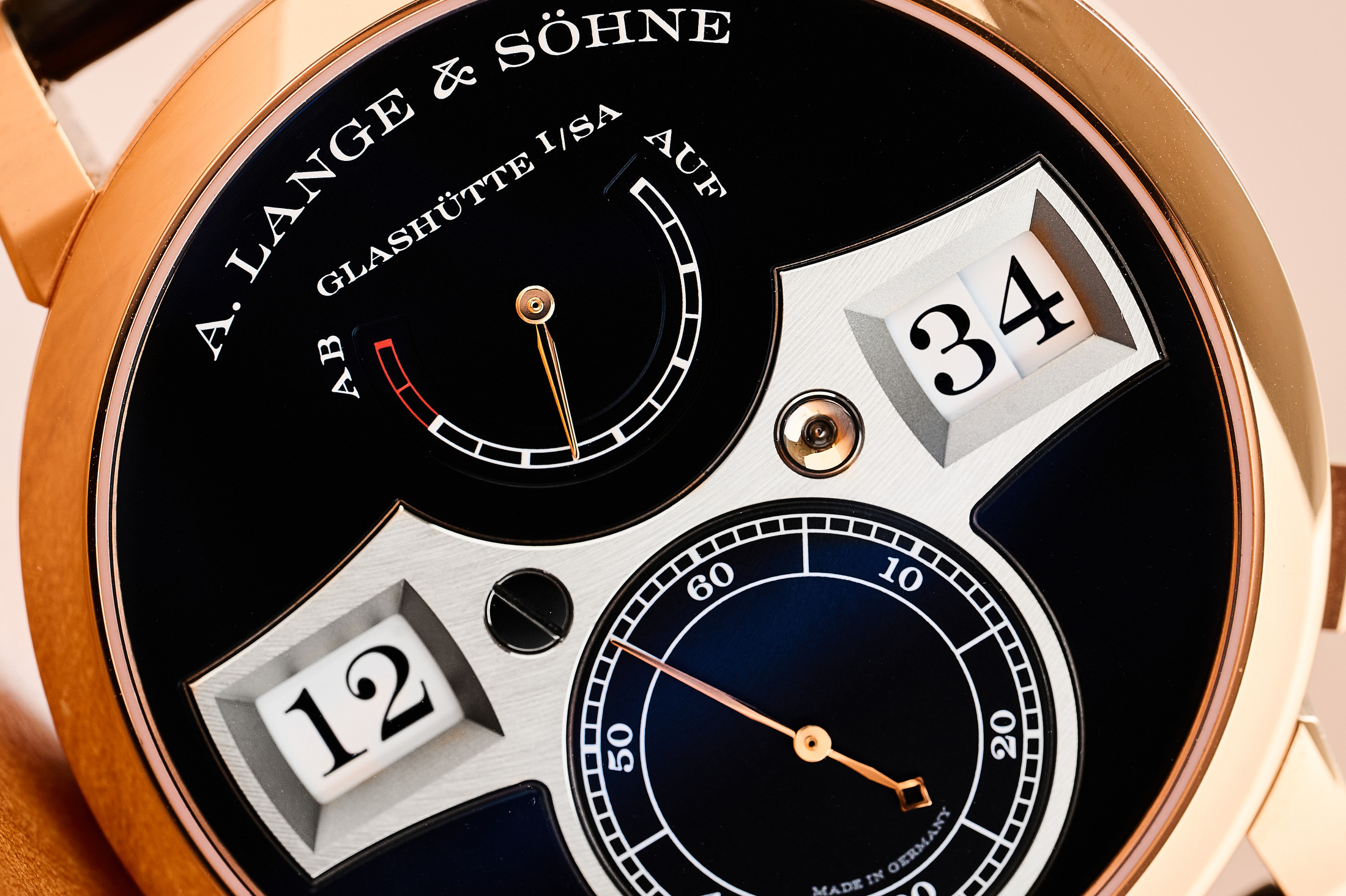 The Lange Zeitwerk laying on a table