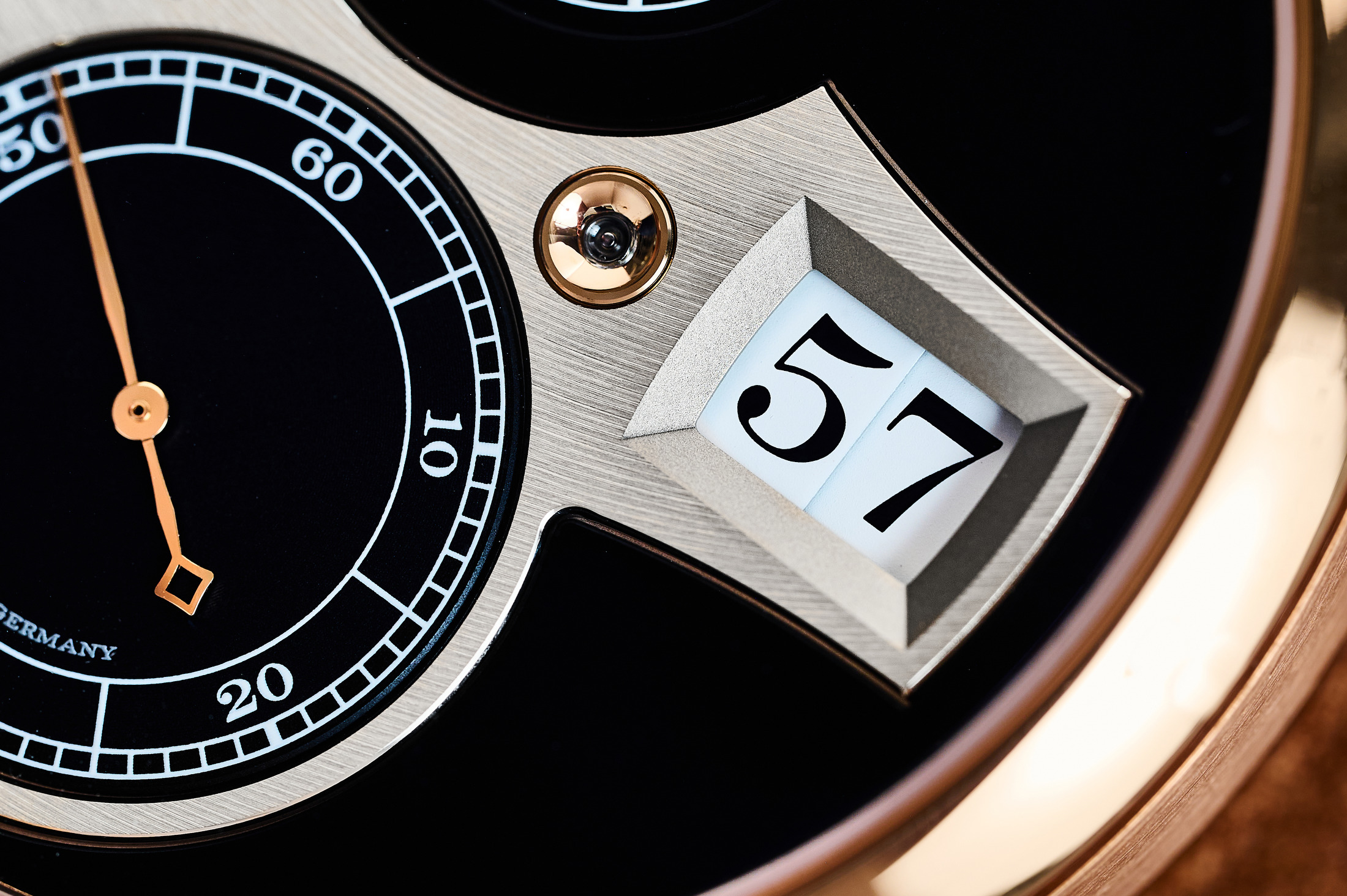 The digital time telling display on the Lange Zeitwerk