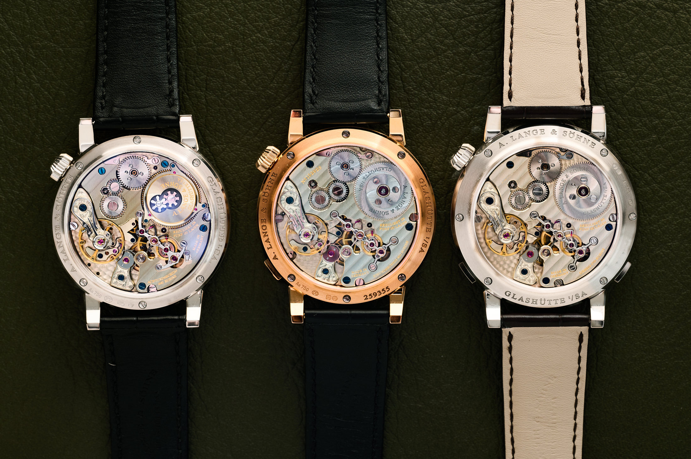 All three Zeitwerk movements side-by-side
