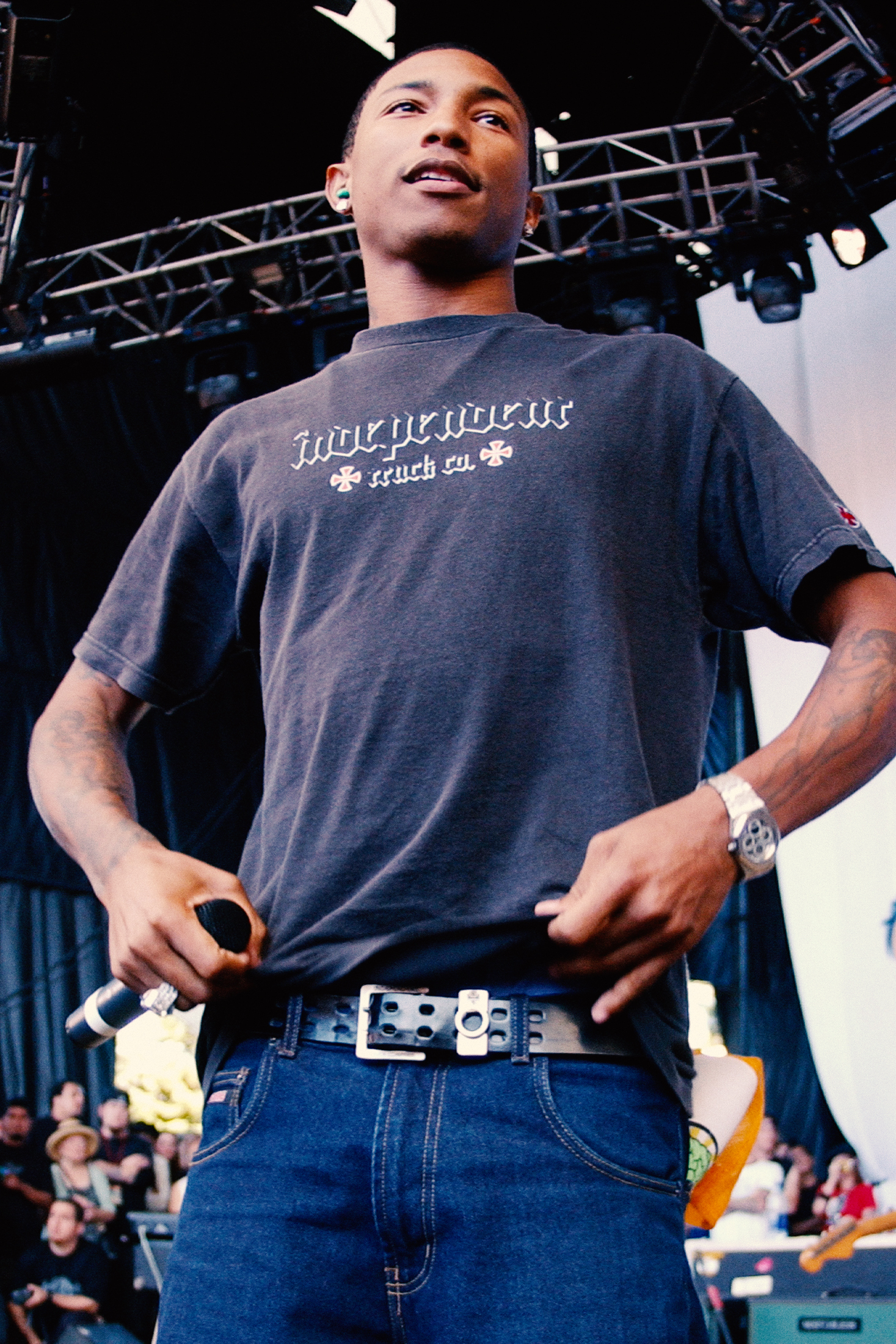 Pharrell wearing AP in 2002 