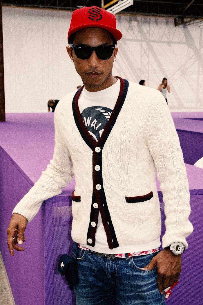 Pharrell wearing a gem-set G-Shock 