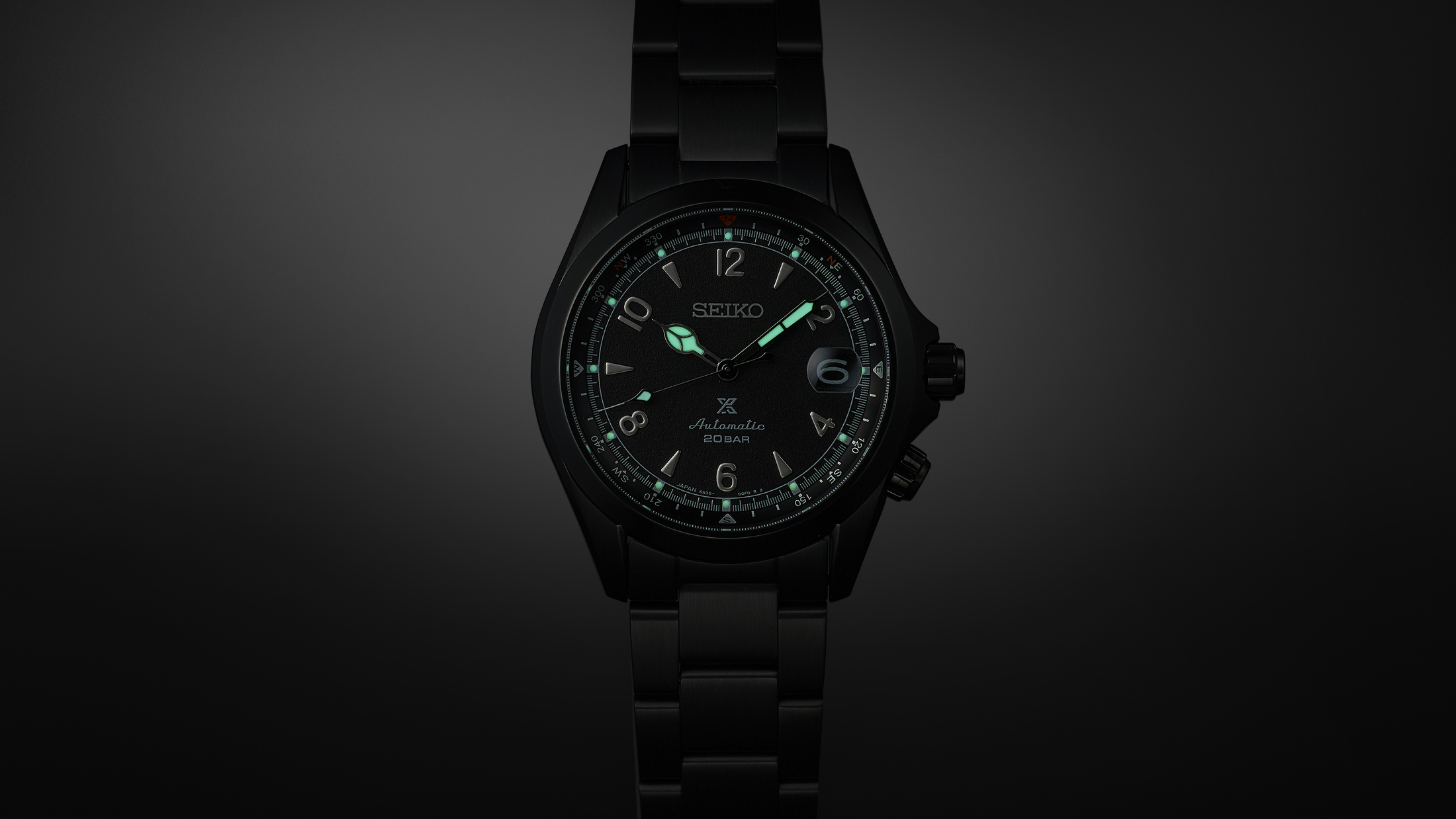Seiko SPB337 watch lume shot