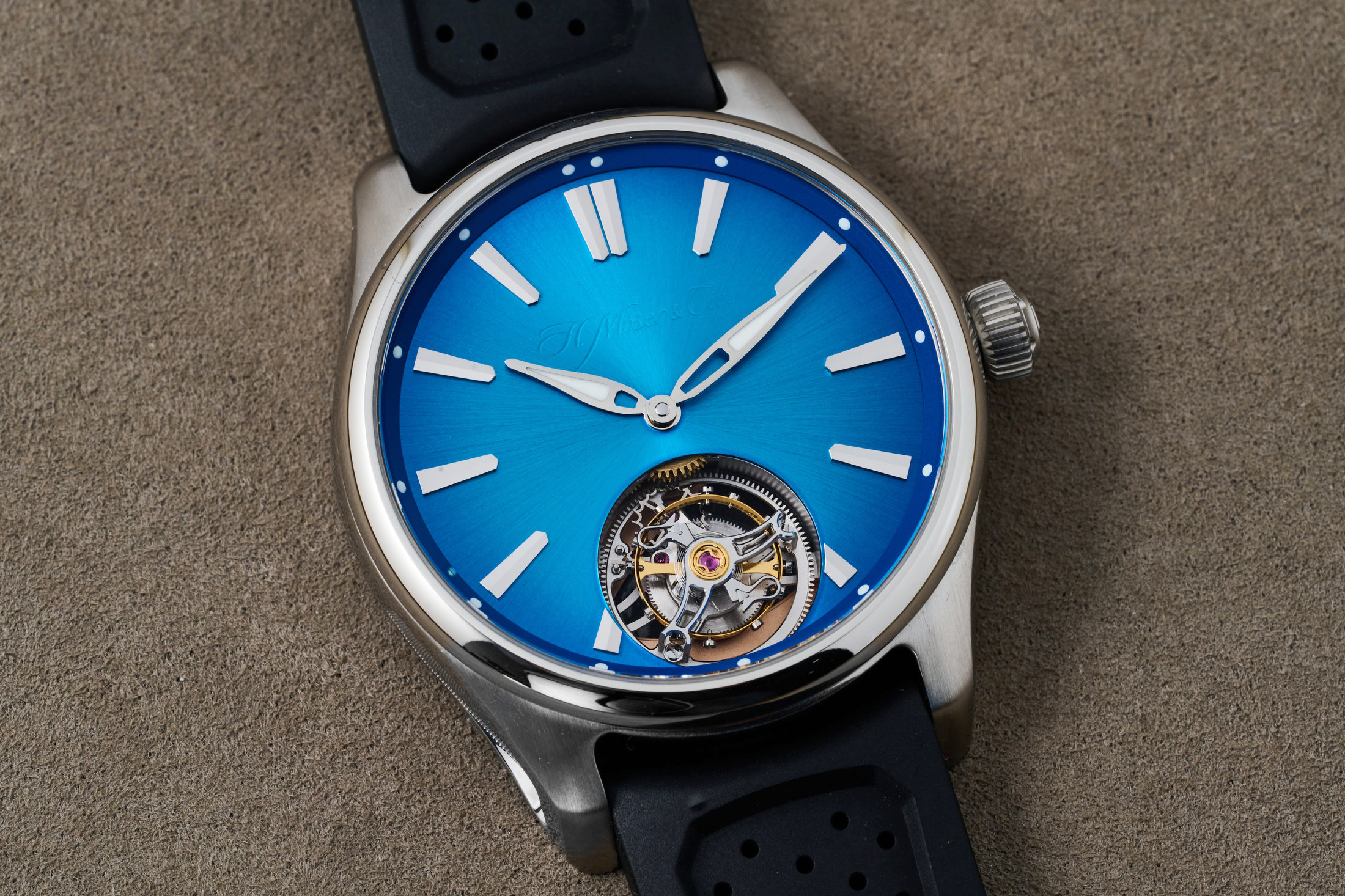 The H. Moser Pioneer Tourbillon in 40mm steel
