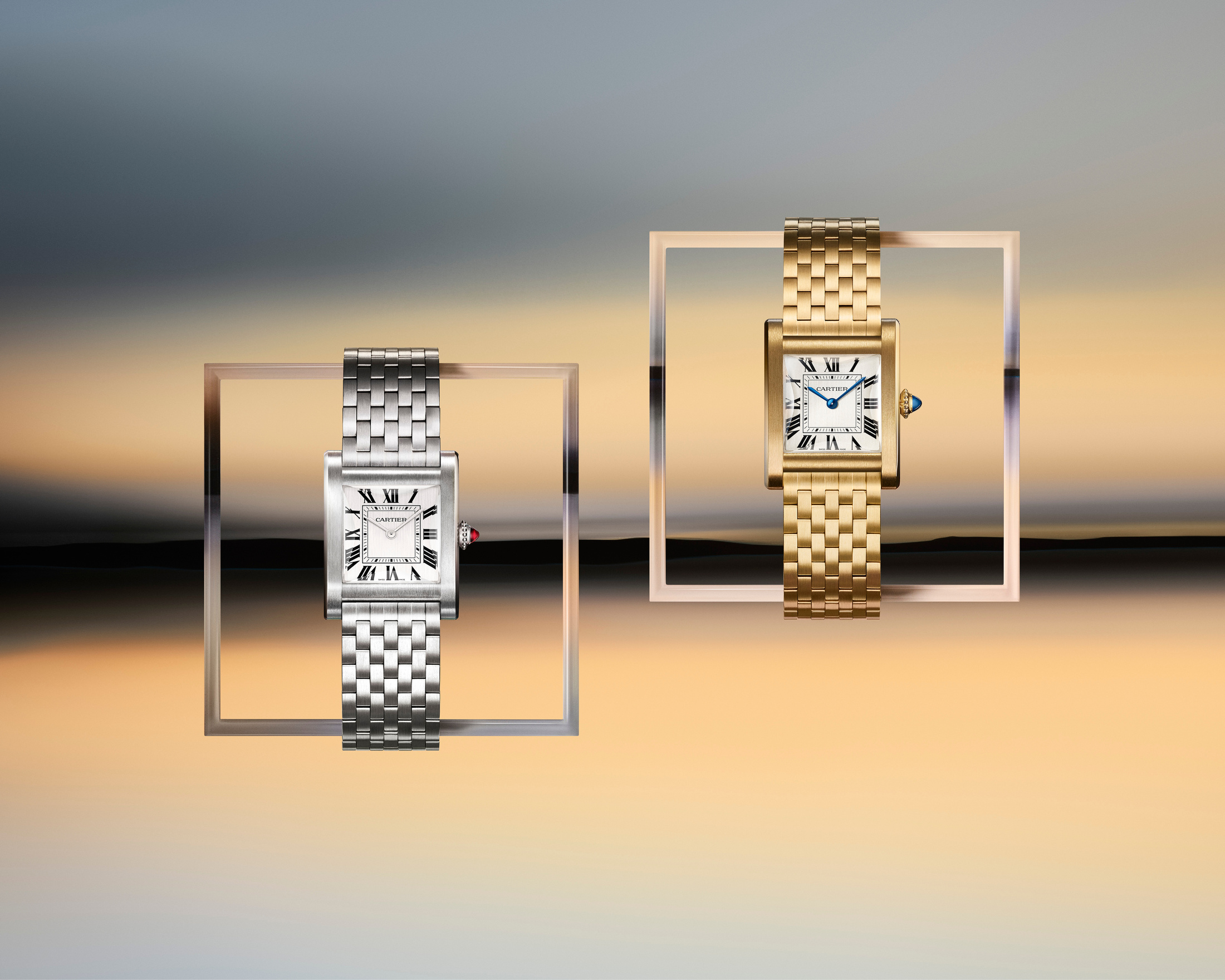 The Cartier Normale in platinum and yellow gold on bracelets