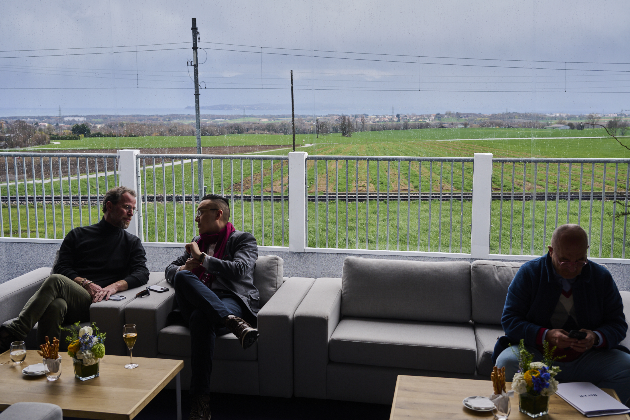 The scenery through the walls of the tent.