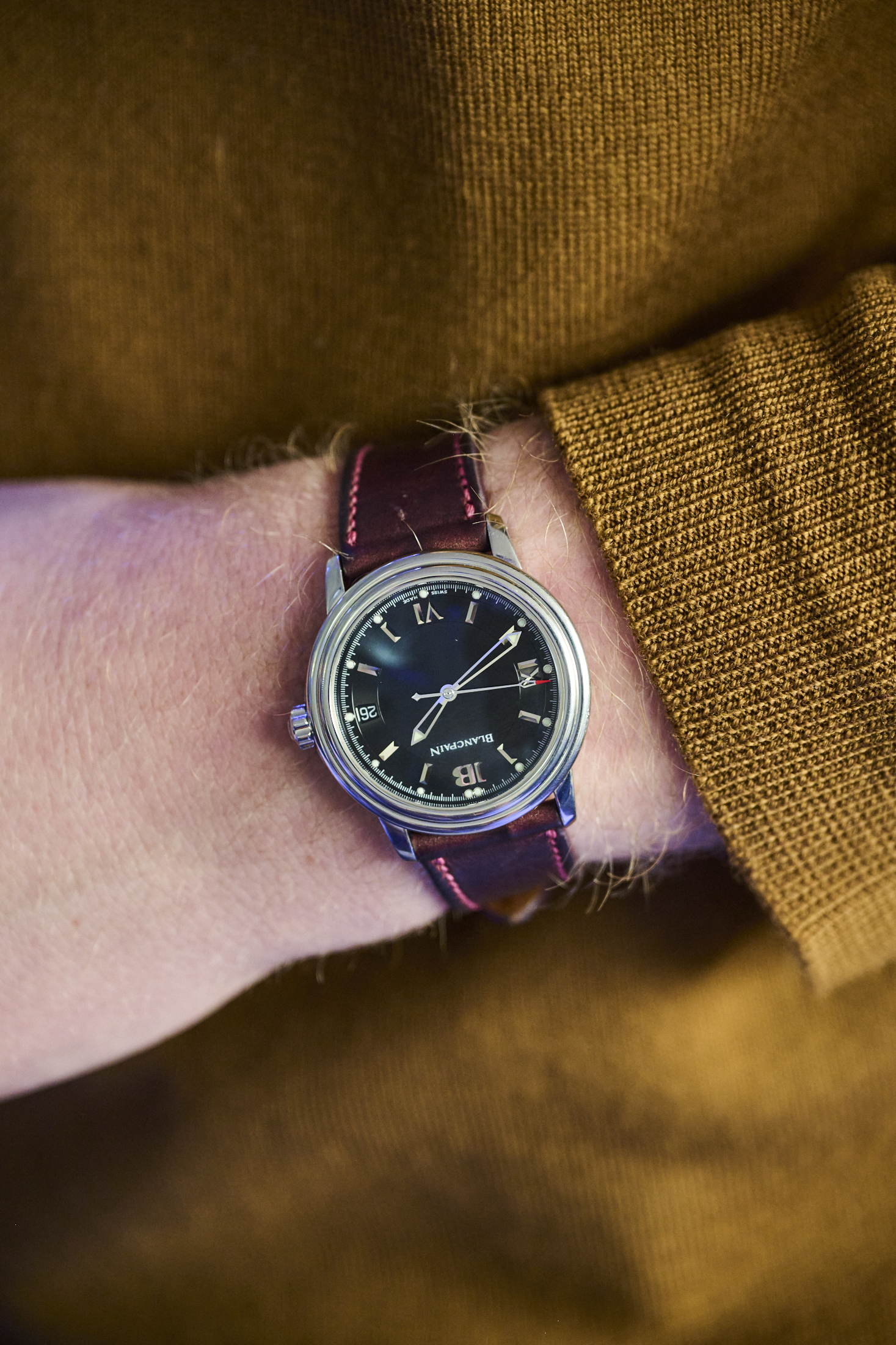 Logan Baker wearing a blancpain 