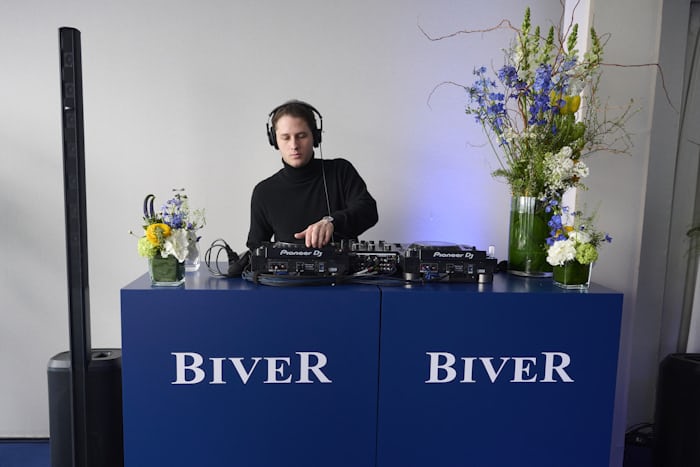 A dj at a booth