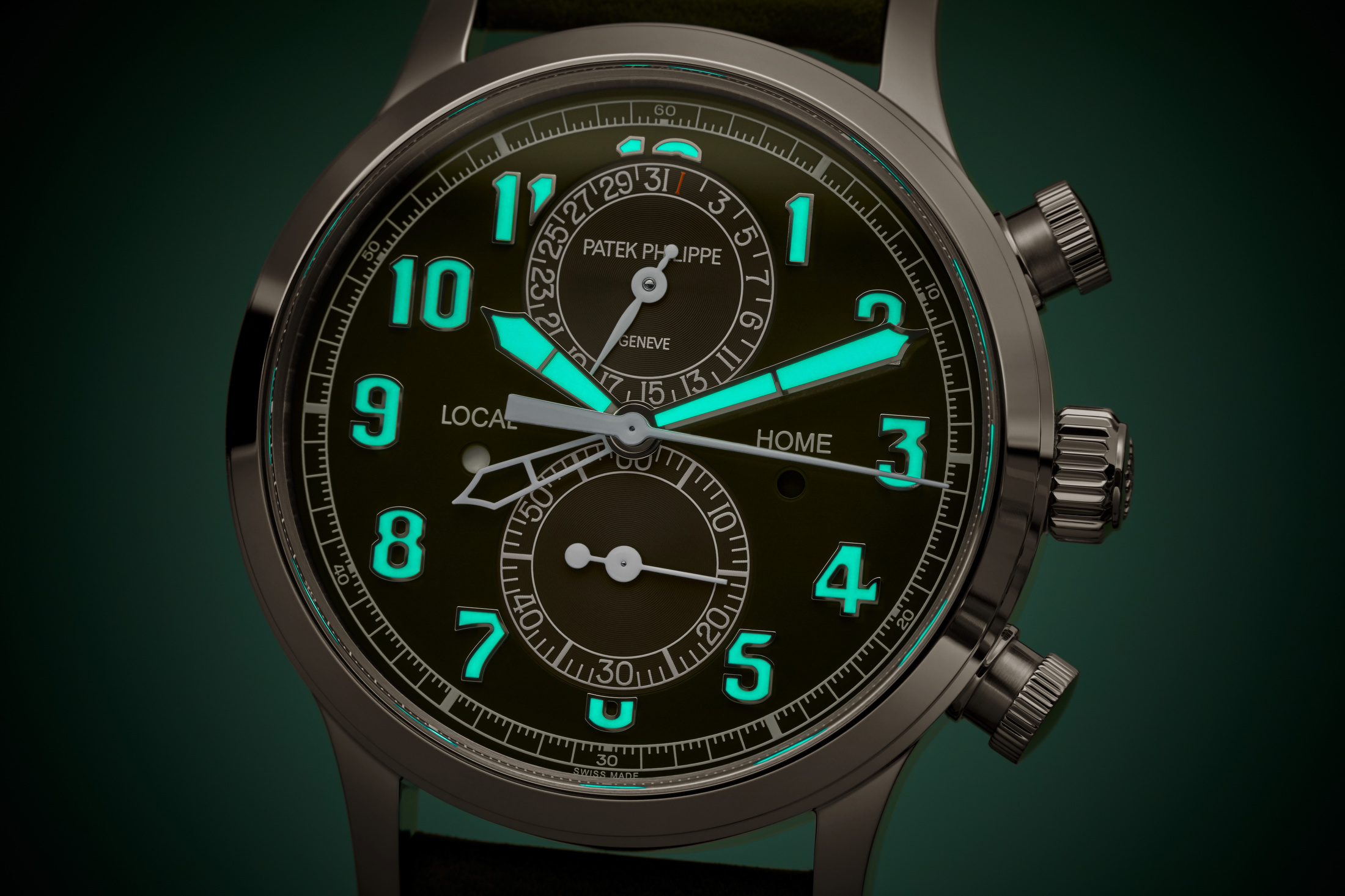Patek Pilot Travel Time Chronograph watch