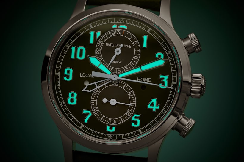 Patek Pilot Travel Time Chronograph watch