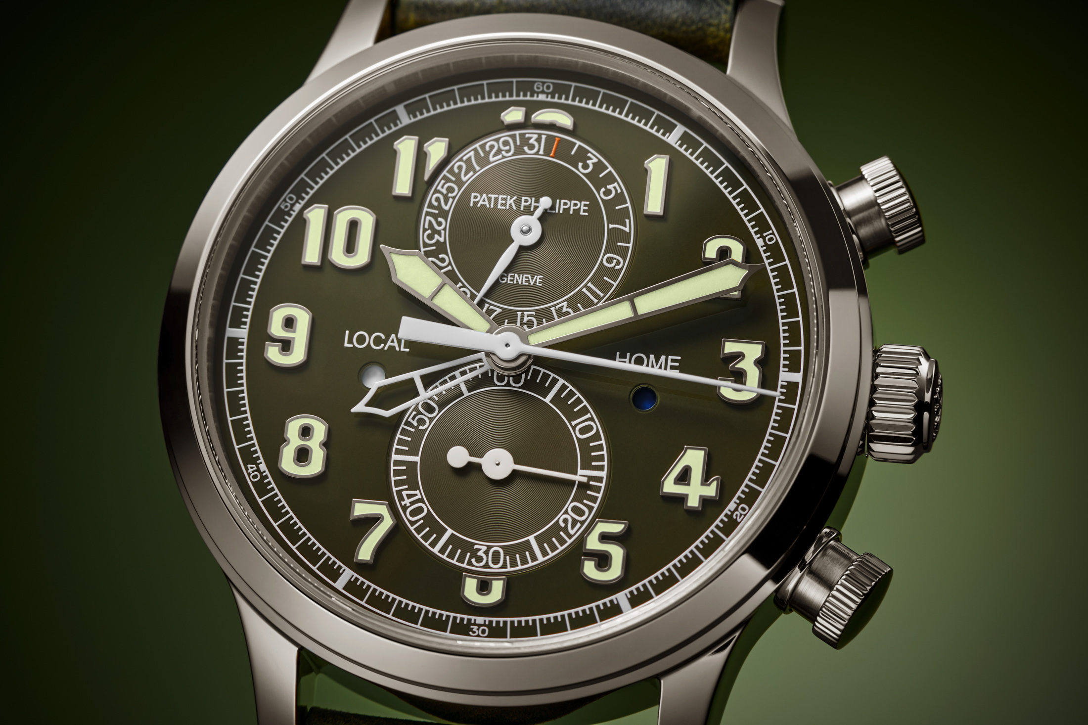 Patek Pilot Travel Time Chronograph watch