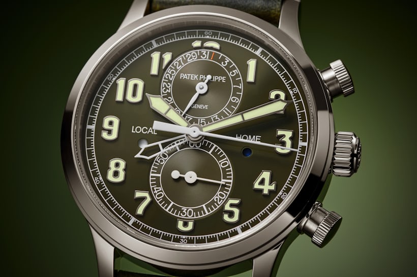Patek Pilot Travel Time Chronograph watch