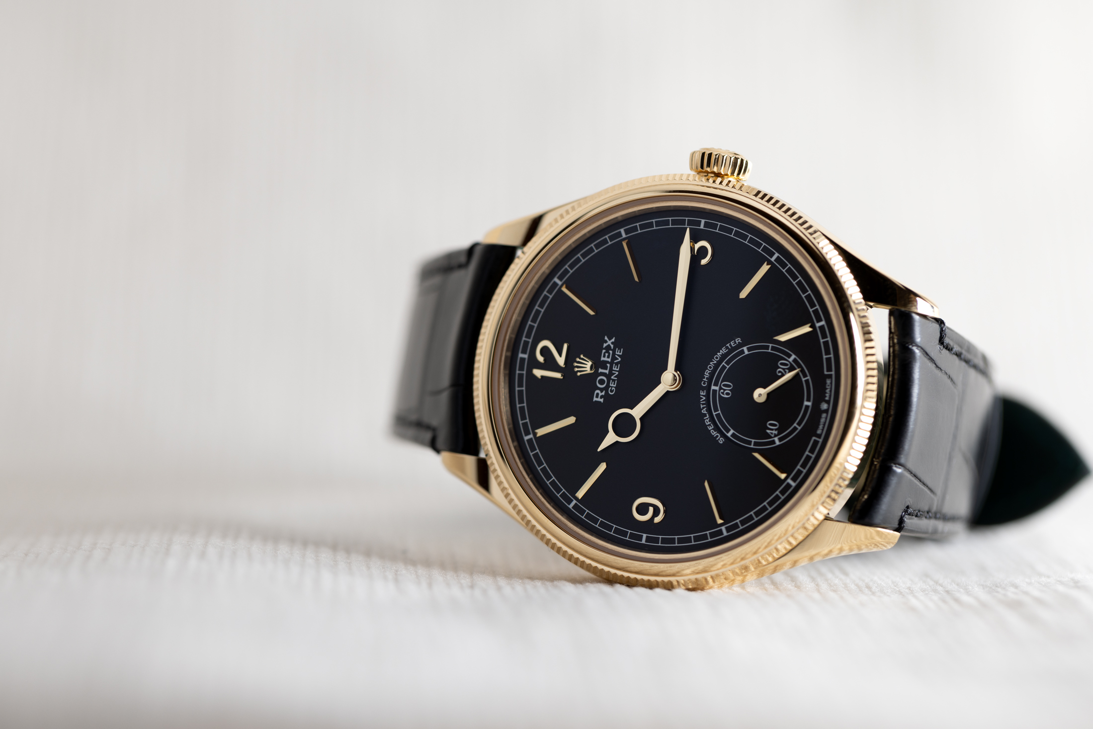 ロレックス　パーペチュアル 1908コレクション、YGにブラックダイヤル