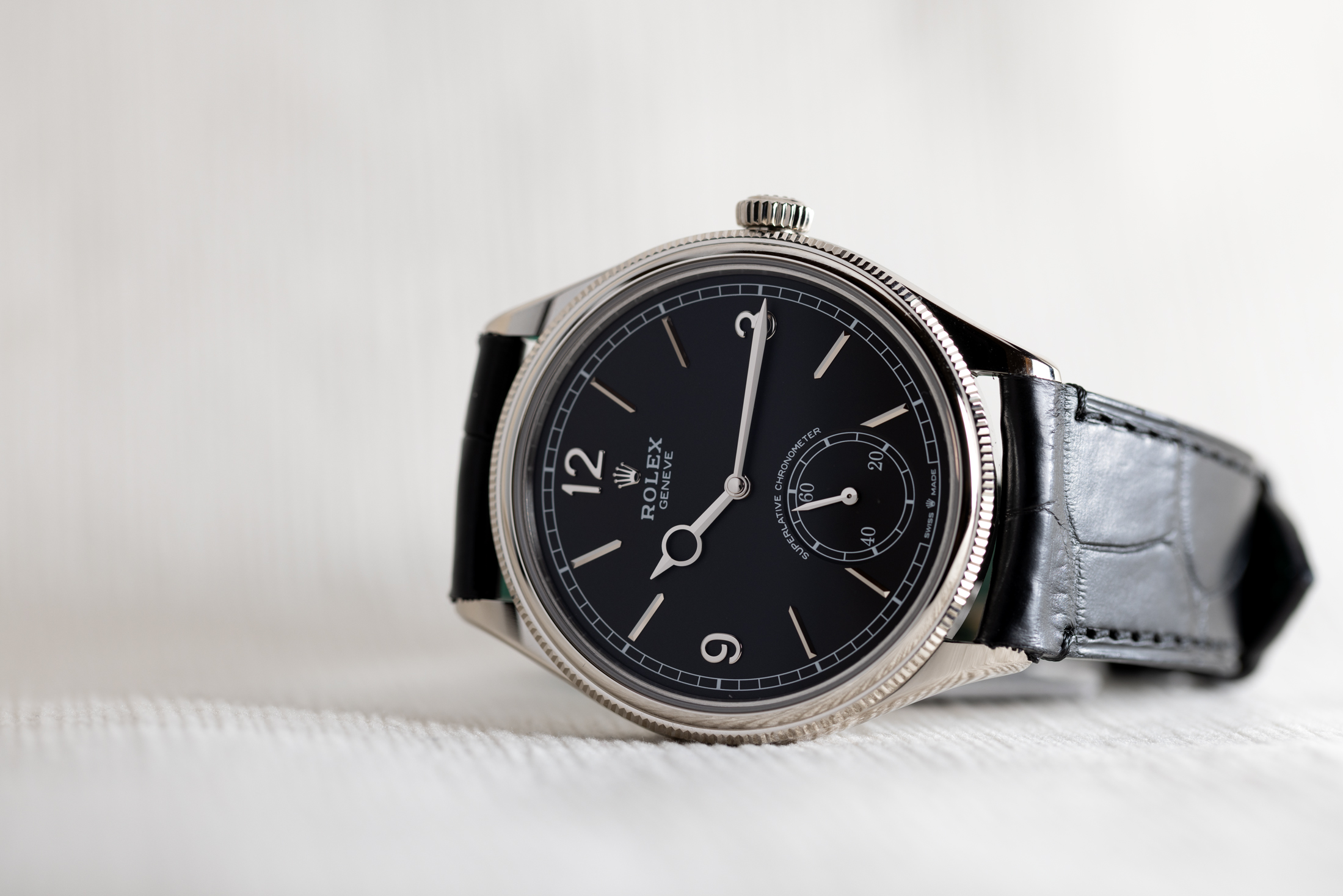 ロレックス　パーペチュアル 1908コレクション、WGにブラックダイヤル