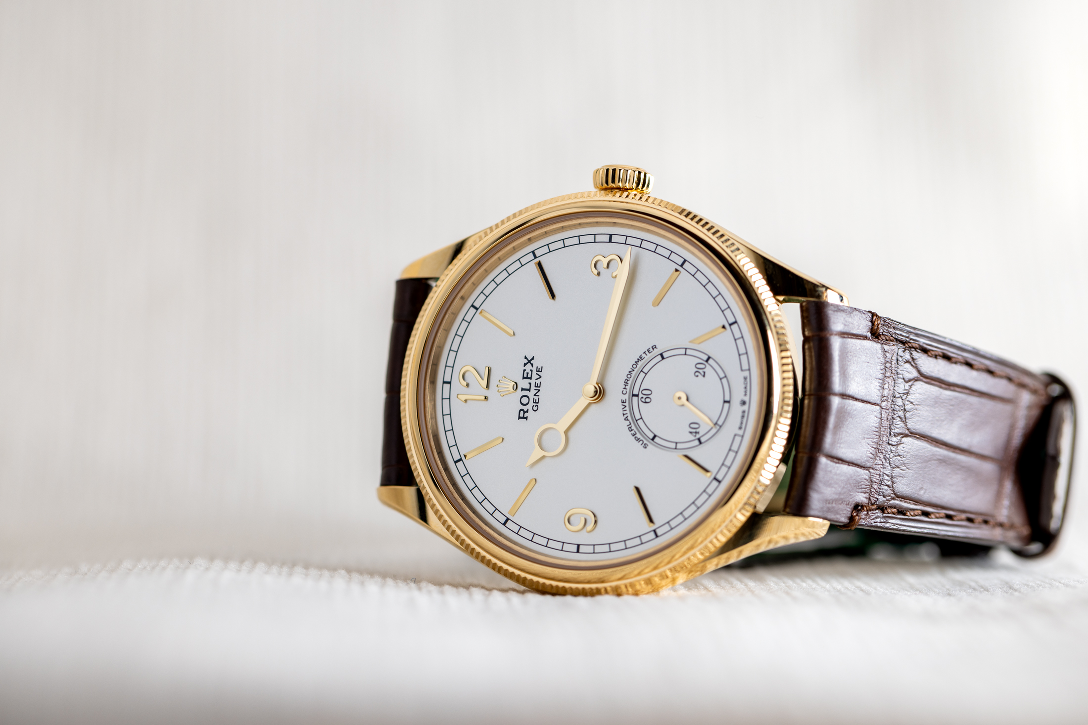 ロレックス　パーペチュアル 1908コレクション、YGにホワイトダイヤル